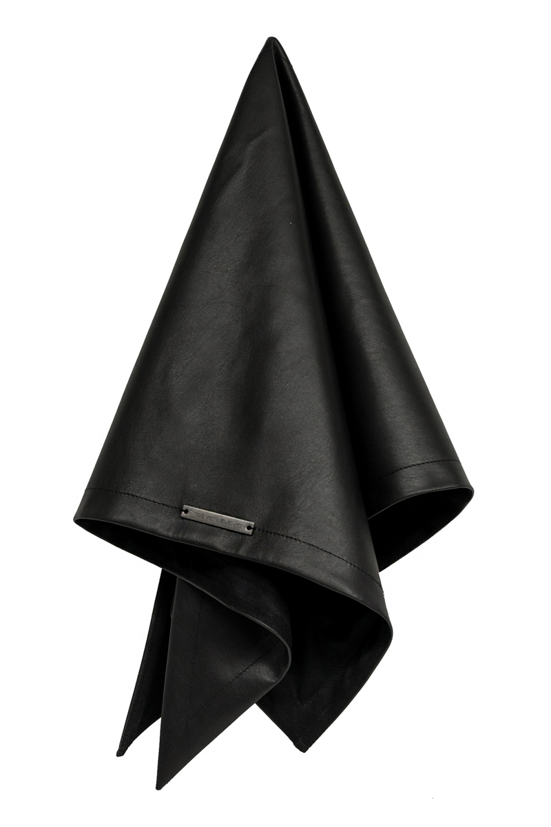 Scarf with ecoleather black